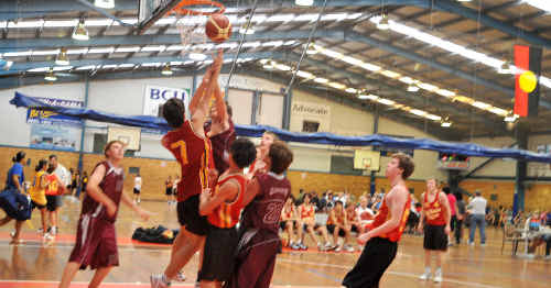 Joe Martindale drives to the basket during the under-17 game between Coffs and Gloucester. Joe Martindale drives to the basket during the under-17 game between Coffs and Gloucester.